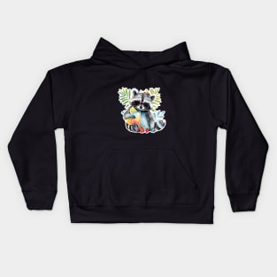 Summertime Raccoon sunglasses Kids Hoodie